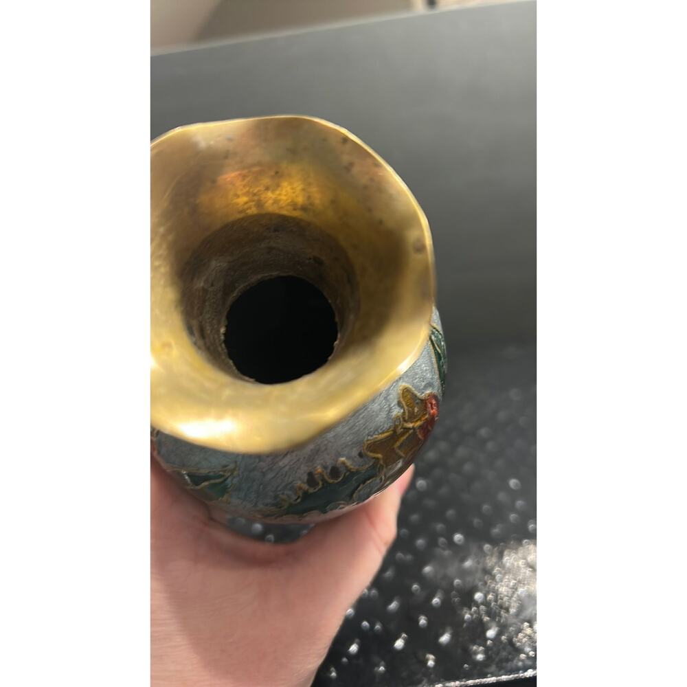 MCM cloisonne bud vase - Picture 5 of 5